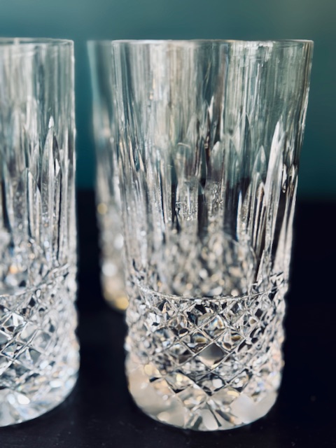 4 verres à gin en  cristal taillé