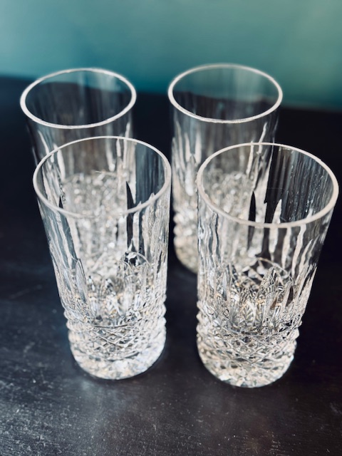 4 verres à gin en  cristal taillé