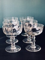 6 coupes à champagne en verre ancien