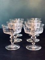 6 coupes à champgne en verre ancien