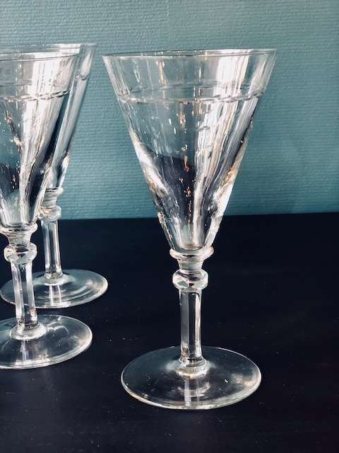 6 verres à cocktails vintage verre soufflé