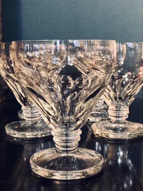 6 verres vintage semi cristal