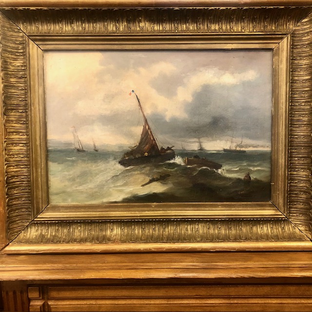 Huile sur toile Marine 19ème